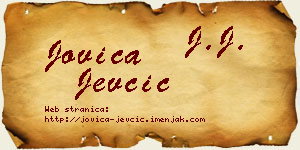 Jovica Jevčić vizit kartica